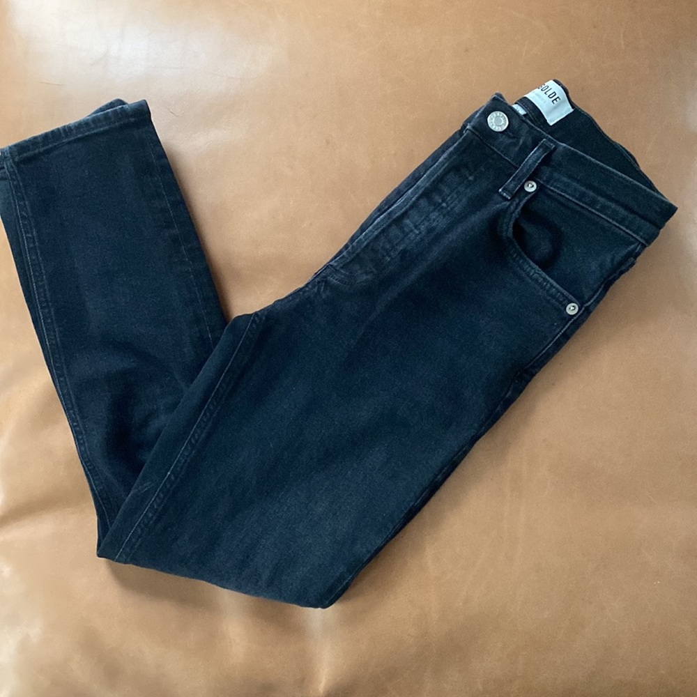 Agolde Riley High Rise Straight Jean Black Pepper - Picture 7 of 7